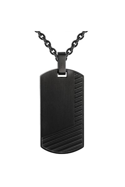 True Rebels Edelstahlhalskette Kette Mit Anhänger Edelstahl Schwarz