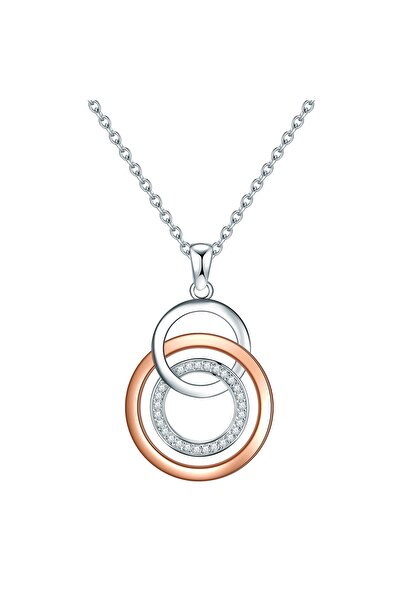 Rafaela Donata Silberhalskette Kette mit Anhänger Sterling Silber bi-Color Zi...