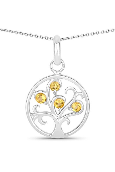 Rafaela Donata Edelsteinhalskette Kette mit Anhänger Sterling Silber Citrin