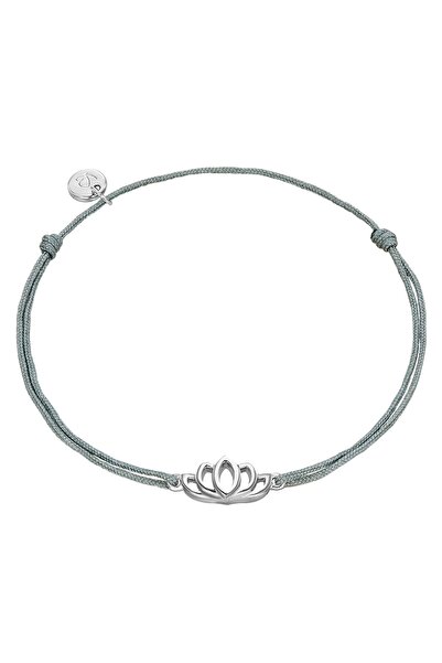 Glanzstücke München Textilarmband Armband Sterling Silber Textil (grau)