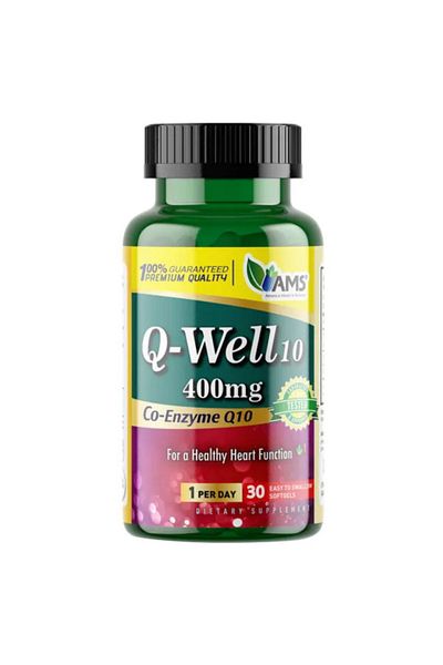 AMS 400 mg CoQ10 Supplement Softgels For Heart Health, Pack of 30's