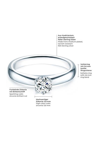 Trilani Silberring Ring Sterling Silber Zirkonia weiß