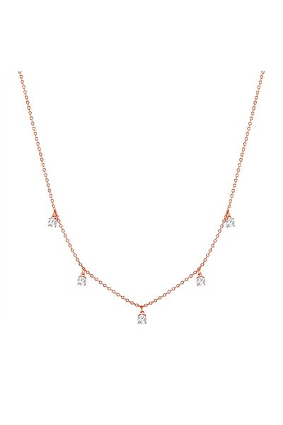 Glanzstücke München Silberhalskette Kette Sterling Silber roségold Zirkonia weiß