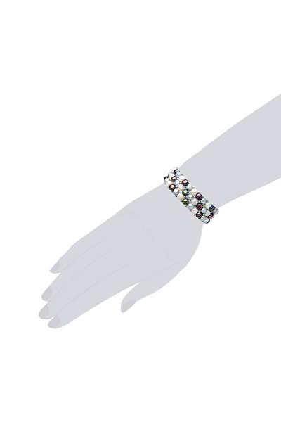Valero Pearls Modeschmuckarmband Armband Süßwasser-zuchtperle Multicolor