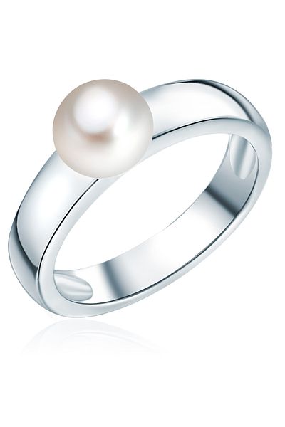 Valero Pearls Perlenring Ring Sterling Silber Süßwasser-zuchtperle Weiß