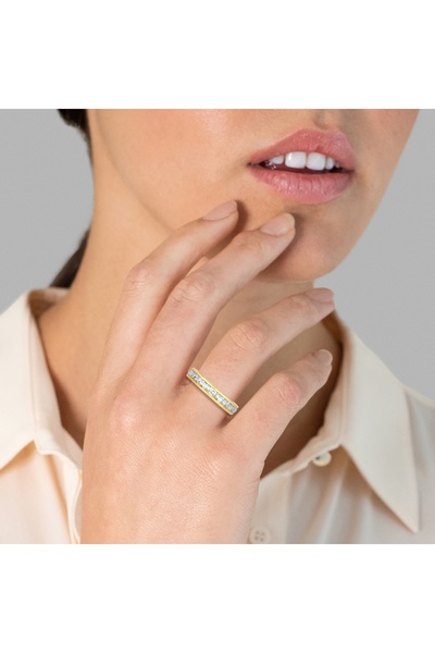 Rafaela Donata Edelsteinring Ring Sterling Silber gelbvergoldet Blautopas