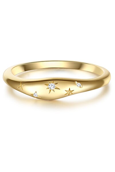 Glanzstücke München Silberring Ring Sterling Silber gelbgold Zirkonia weiß