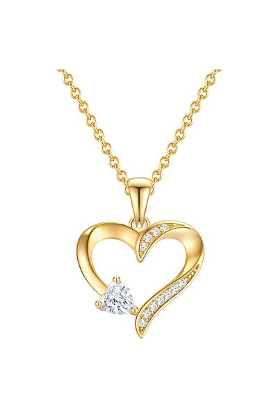 Rafaela Donata Silberhalskette Kette Mit Anhänger Sterling Silber Gelbgold Zirkonia Weiß