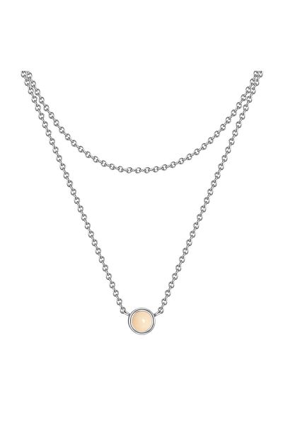 Glanzstücke München Silberhalskette Kette mit Anhänger Sterling Silber Rosenquarz