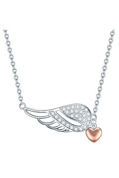 Rafaela Donata Silberhalskette Kette mit Anhänger Sterling Silber bi-Color Zi...