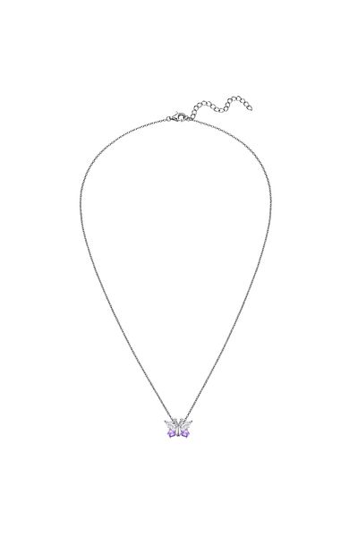 Rafaela Donata Silberhalskette Kette Mit Anhänger Sterling Silber Zirkonia Weiß Violett