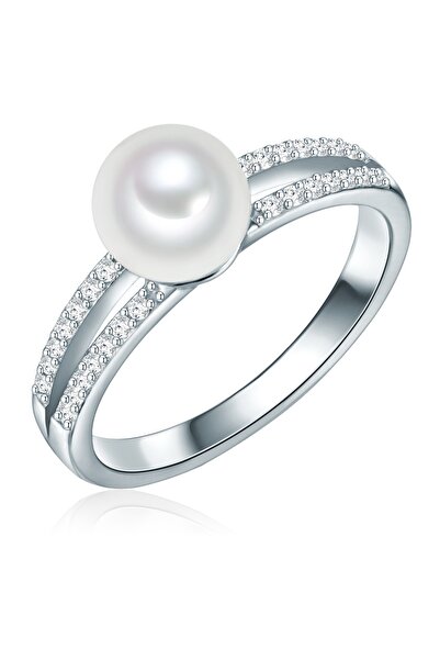 Valero Pearls Silberring Ring Sterling Silber Süßwasser Zuchtperle weiß Zirko...