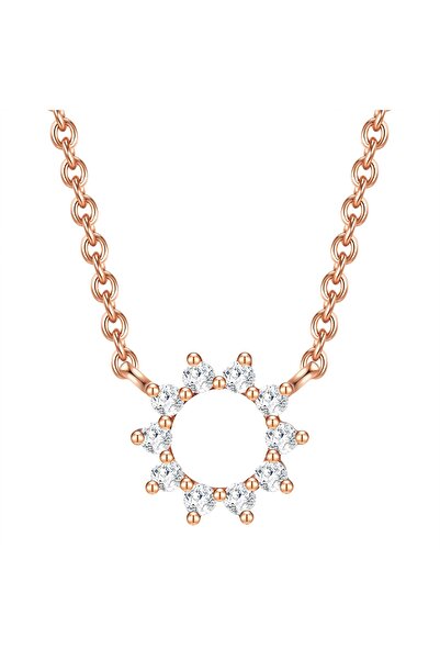 Glanzstücke München Silberhalskette Kette mit Anhänger Sterling Silber roségo...