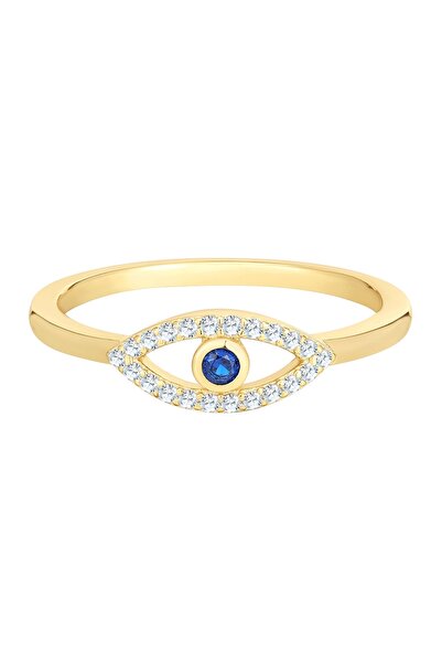 Glanzstücke München Silberring Ring Sterling Silber gelbgold Zirkonia weiß blau
