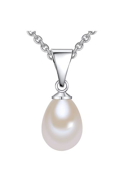 Valero Pearls Perlenhalskette Kette ve Anhänger Sterling Silber Süßwasser-Zuchtperle weiß