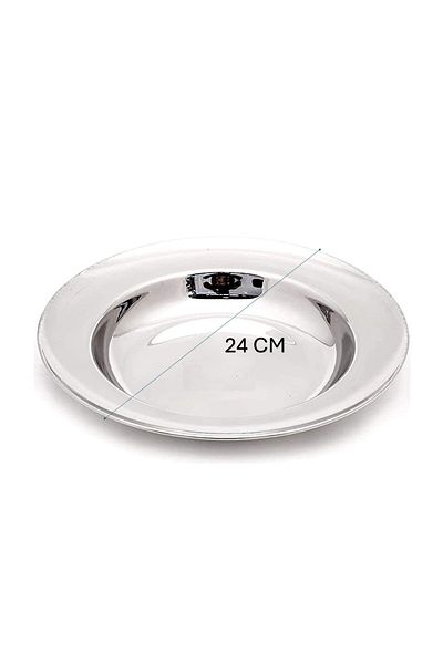 Melrich Stainless Steel Deep Soup Plate 6 Pcs - Thick Glossy 24 Cm