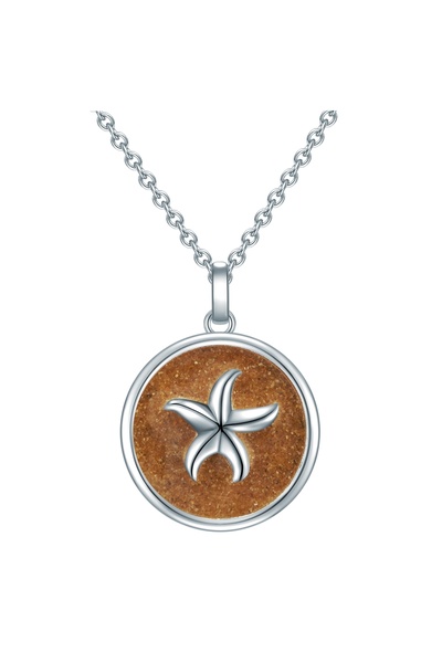 STRANDGLÜCK Silberhalskette Kette mit Anhänger Sterling Silber Sand