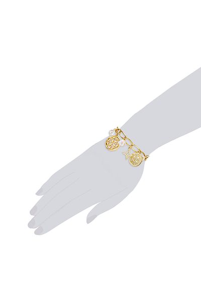 Lulu & Jane Armband Mit Kristallen Von Swarovski® Armband Gelbgold Verziert Mit Kristallen Von Swarovski® Weiß
