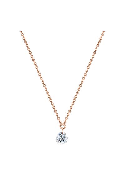 Glanzstücke München Silberhalskette Kette ve Anhänger Sterling Silber roségold Topas weiß