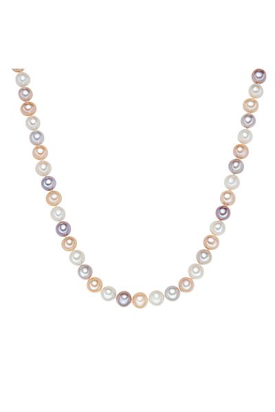 Valero Pearls Perlenhalskette Kette Sterling Silber Süßwasser-Zuchtperle multicolor