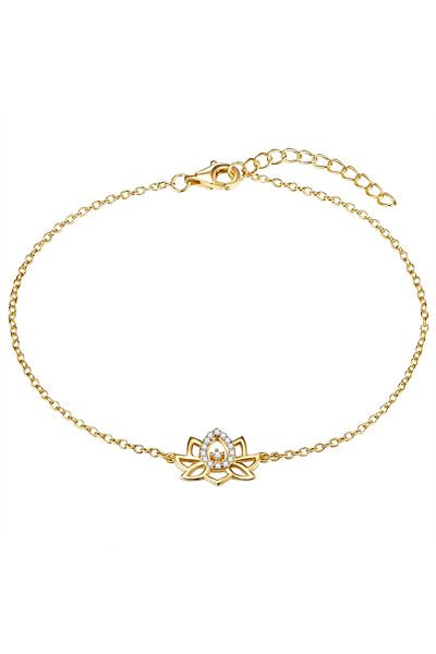 Rafaela Donata Silberarmband Armband Sterling Silber Gelbgold Zirkonia Weiß
