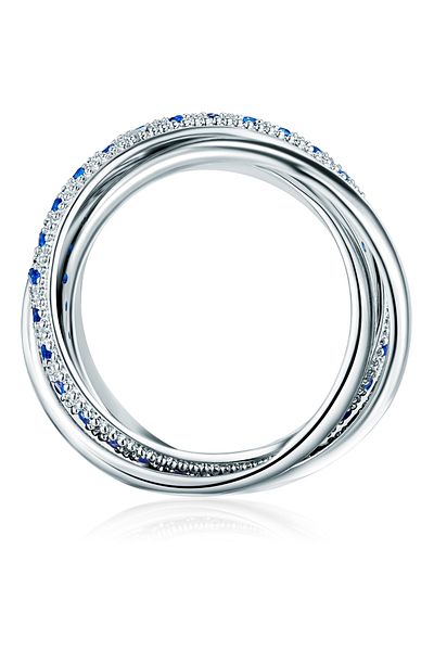 Lulu & Jane Modeschmuckring Ring Zirkonia Blau