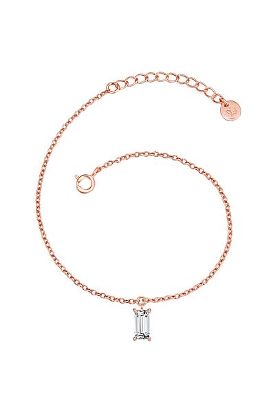 Glanzstücke München Silberarmband Armband Sterling Silber Roségold Zirkonia Weiß
