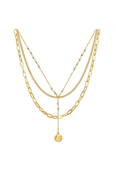 Lulu & Jane Modeschmuckhalskette Kette gelbgold