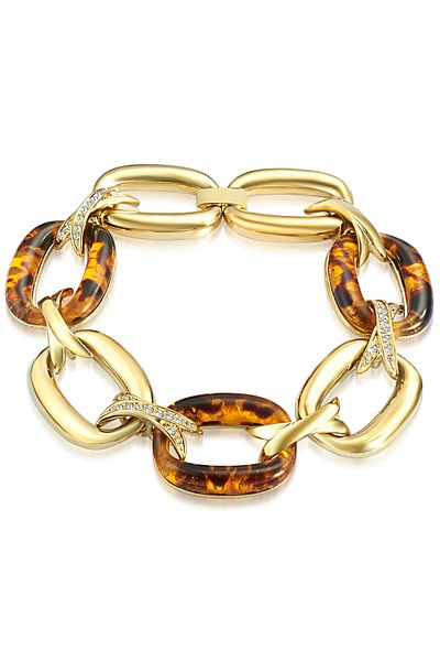 Lulu & Jane Armband mit Kristallen von Swarovski® Armband gelbgold verziert mit Kristallen von Swarovski® weiß