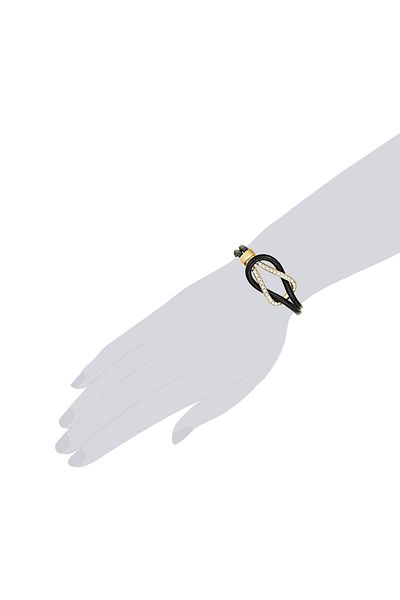 Lulu & Jane Modeschmuckarmband Armband Gelbgold Glaskristall Weiß