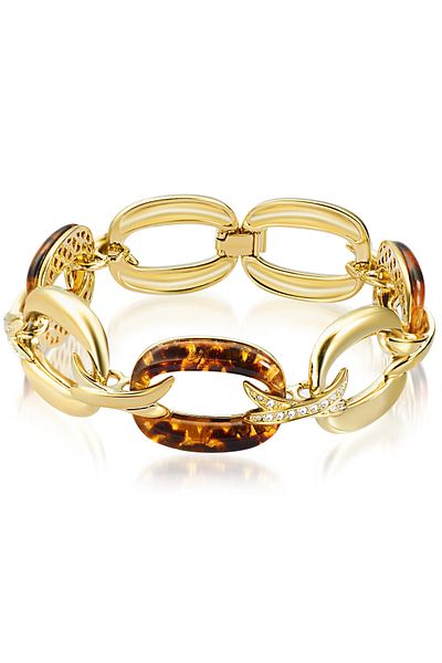 Lulu & Jane Armband mit Kristallen von Swarovski® Armband gelbgold verziert mit Kristallen von Swarovski® weiß