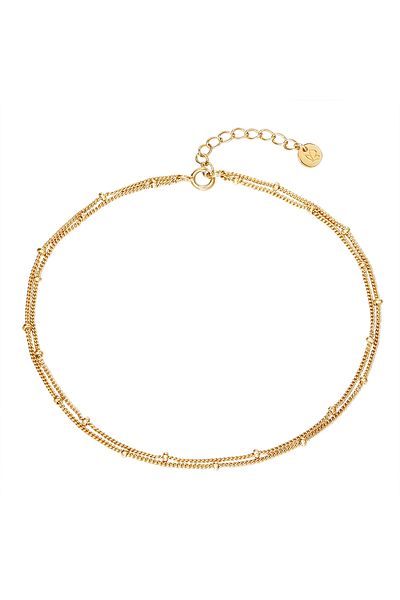 Glanzstücke München Silberfusskette Fusskette Sterling Silber Gelbgold