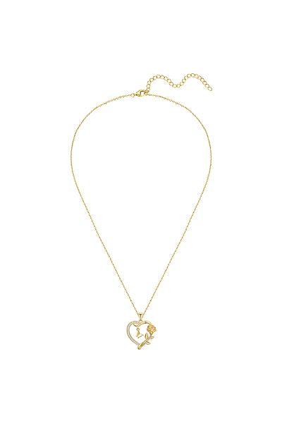 Rafaela Donata Silberhalskette Kette Mit Anhänger Sterling Silber Gelbgold Zirkonia Weiß