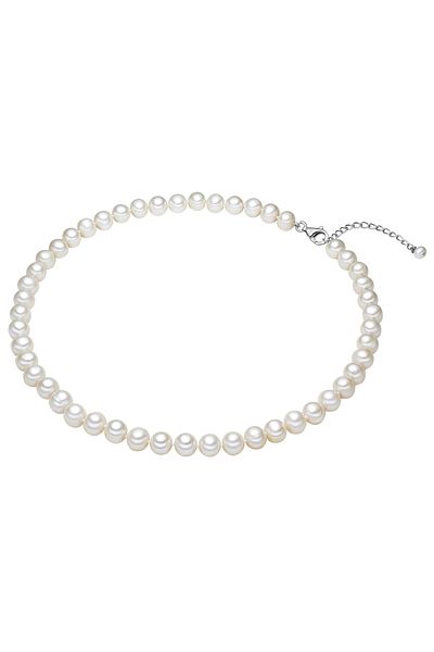 Valero Pearls Perlenhalskette Kette Sterling Silber Süßwasser-zuchtperle Weiß