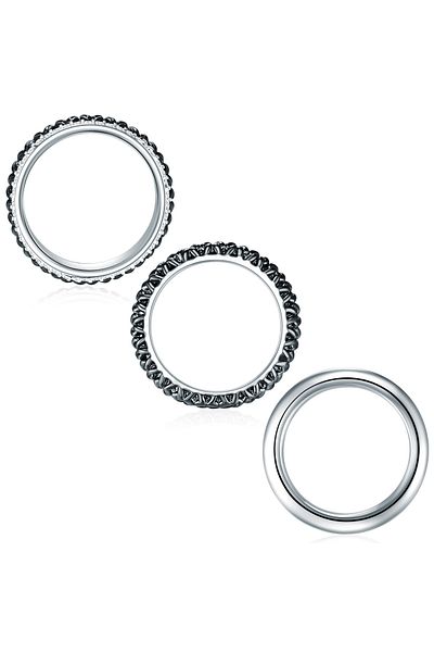 Lulu & Jane Ring mit Kristallen von Swarovski® 3er Set Ringe verziert mit Kristallen von Swarovski® weiß