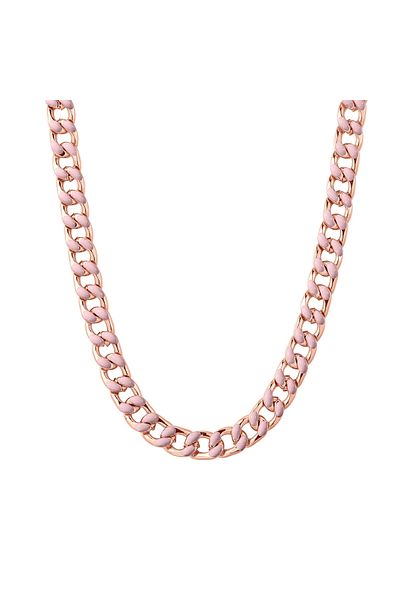 YOKOAMİİ Modeschmuckhalskette Kette Roségold Emaille Rosa