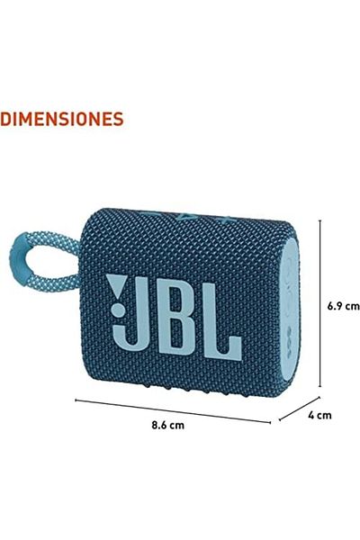 JBL Boomph Go 3 Portable Speaker, Waterproof Bluetooth Dustproof Built-in Battery - Blue