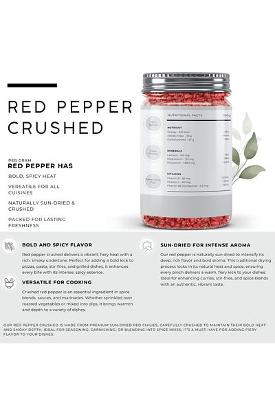AWAFI MILL Red Peppercorn Crushed | Cracked Red Pepper - Bottle of 100 gram / 3.5 Oz