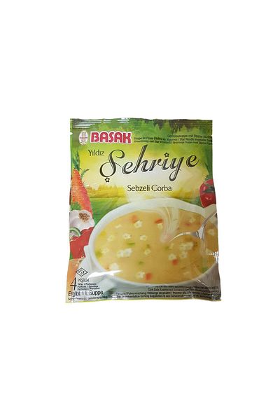 BAŞAK Vegetable Soup with Star-Shaped Noodles, Authentic Turkish, Basak, 70g