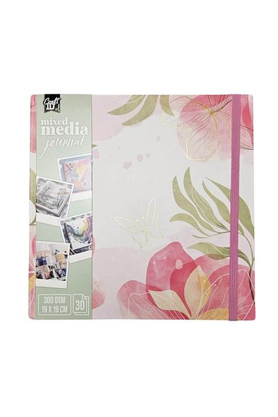 CraftID Mixed Media Notebook 19x19 Cm 30 Sheets - Floral