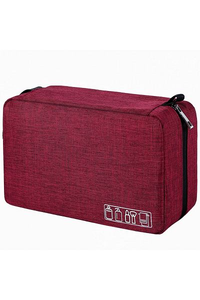 TECOS Textile travel bag for cosmetics, Tecos, 24*13*7.5 centimeters, with hanger, red