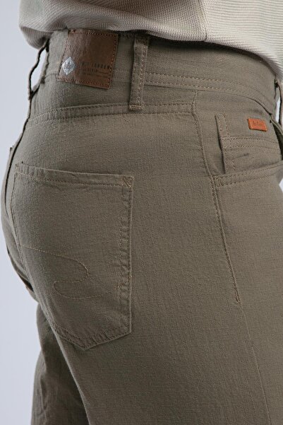 Lee Cooper Ricky Yüksek Bel Düz Kesim Düz Paça %100 Pamuk Vizon Erkek Pantolon