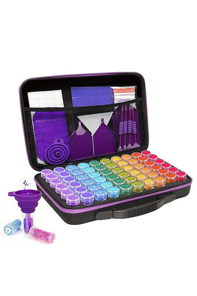 Choice 60 With Purple Tool 60 Grids Diamond Painting Tools Kits Diamond Paint Accessories Container Storage