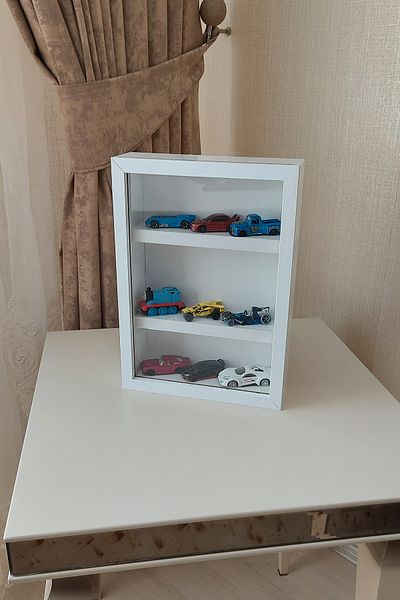 Verda Çerçeve 25X35 cm White Shelf Car Rack Frame! Hotwheels Car Memory Frame!