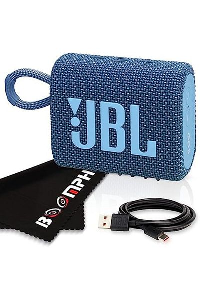 JBL Boomph On-The-Go Kit: JBL Go 3 Portable Bluetooth Wireless Speaker, IP67 Waterproof and Dustproof Bu