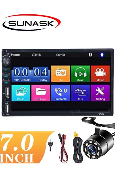 SUNASK Sn-7006 7 Inc Araba Oto Teyp Geri Görüş Park Kamera Bluetooth-mp5-mp3 Usb Sd Kart Radyo Sn-73