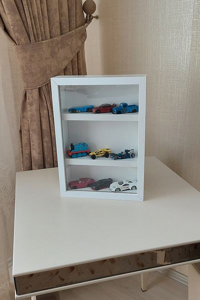 Verda Çerçeve 25X35 cm White Shelf Car Rack Frame! Hotwheels Car Memory Frame!