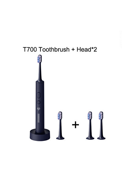 Choice فرشاة أسنان كهربائية سونيك T700 ورأس 2 من شاومي مي جيا T700 تعمل بالموجات فوق الصوتية واهتزازات لتبييض الأسنان