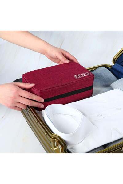 TECOS Textile Travel Bag for Cosmetics, , 24*13*7.5 Centimeters, With Hanger, Red