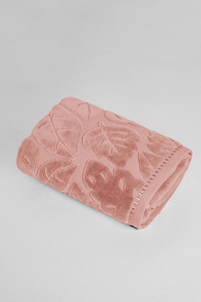 Stylish Home COTTON TOWEL, VELVET LEAF PATTERN - 70 x 140